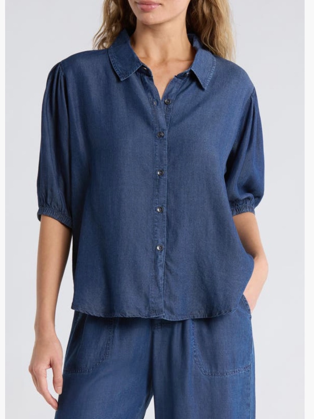 SPLENDID Indigo Button Top Medium NWT